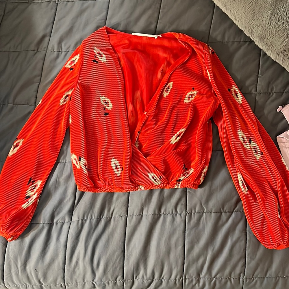 ASTR the label Red wrap blouse
